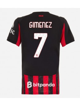 AC Milan Santiago Gimenez #7 Replika Hemmakläder Dam 2025-26 Kortärmad